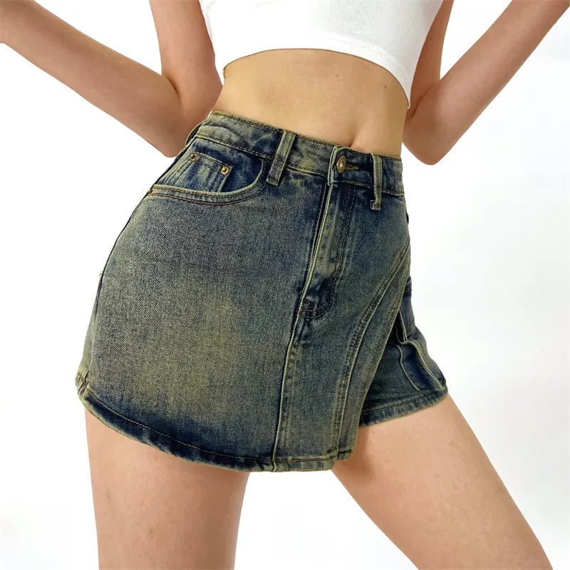 Dagny - Women's High Waist Cargo Skort with Washed Finish - photo 8