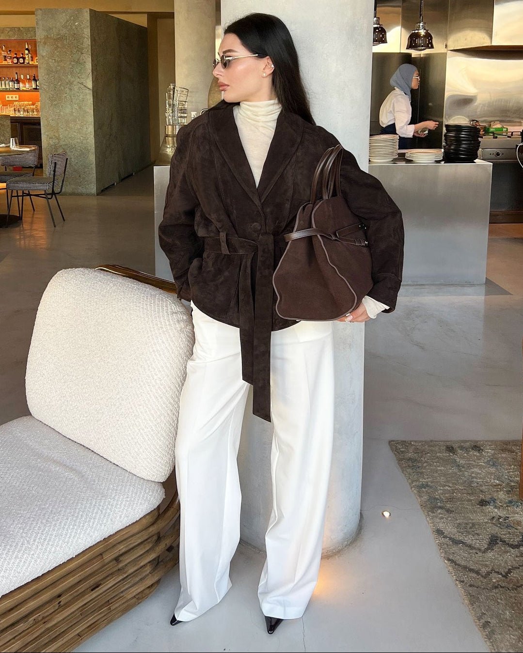 Debra - Women's Trench Coat with Button Front - photo 6
