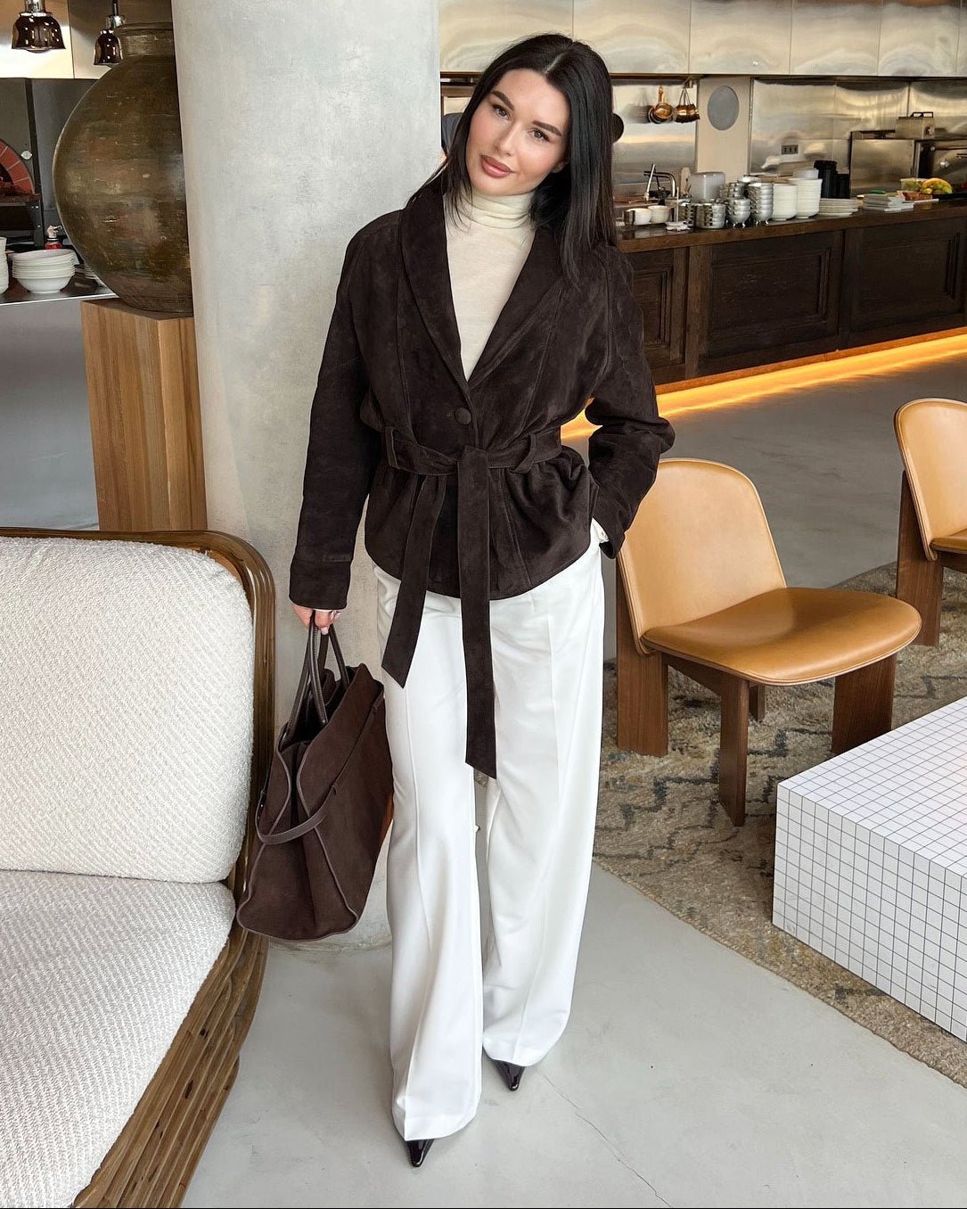 Debra - Women's Trench Coat with Button Front - photo 7