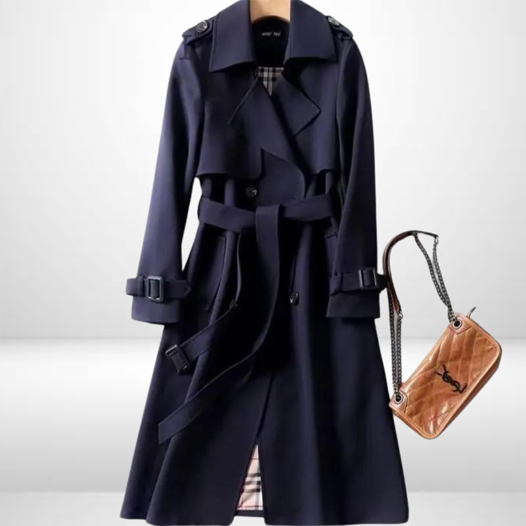 Demi - Women's Oversized Trench Coat with Side Pockets - photo 5