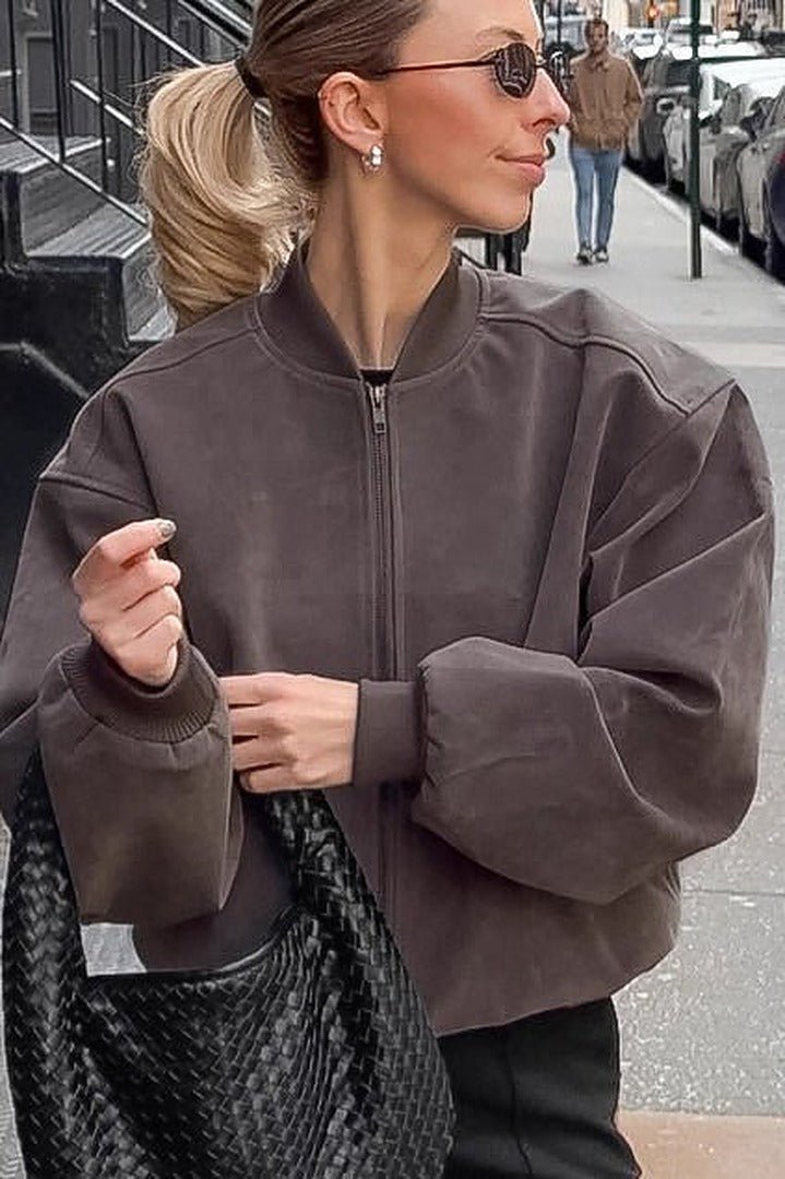 Diane - Women's Relaxed Bomber Jacket with Zip Front - photo 2