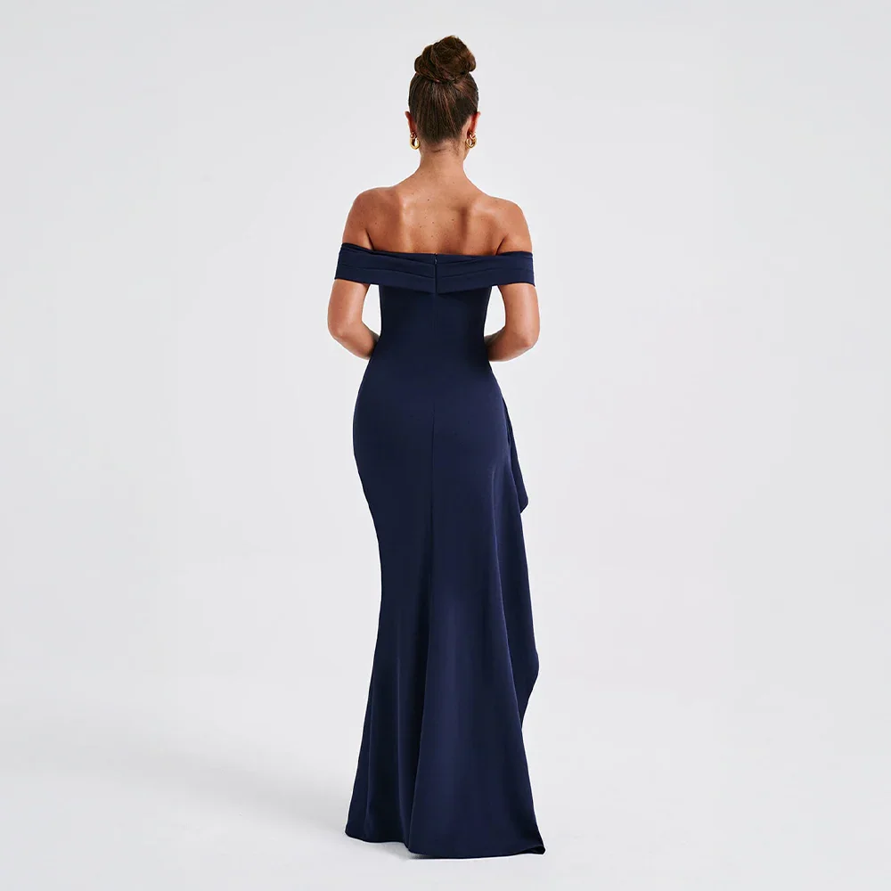 Dora - Women's Off-Shoulder Evening Maxi Dress with Side Slit - photo 8