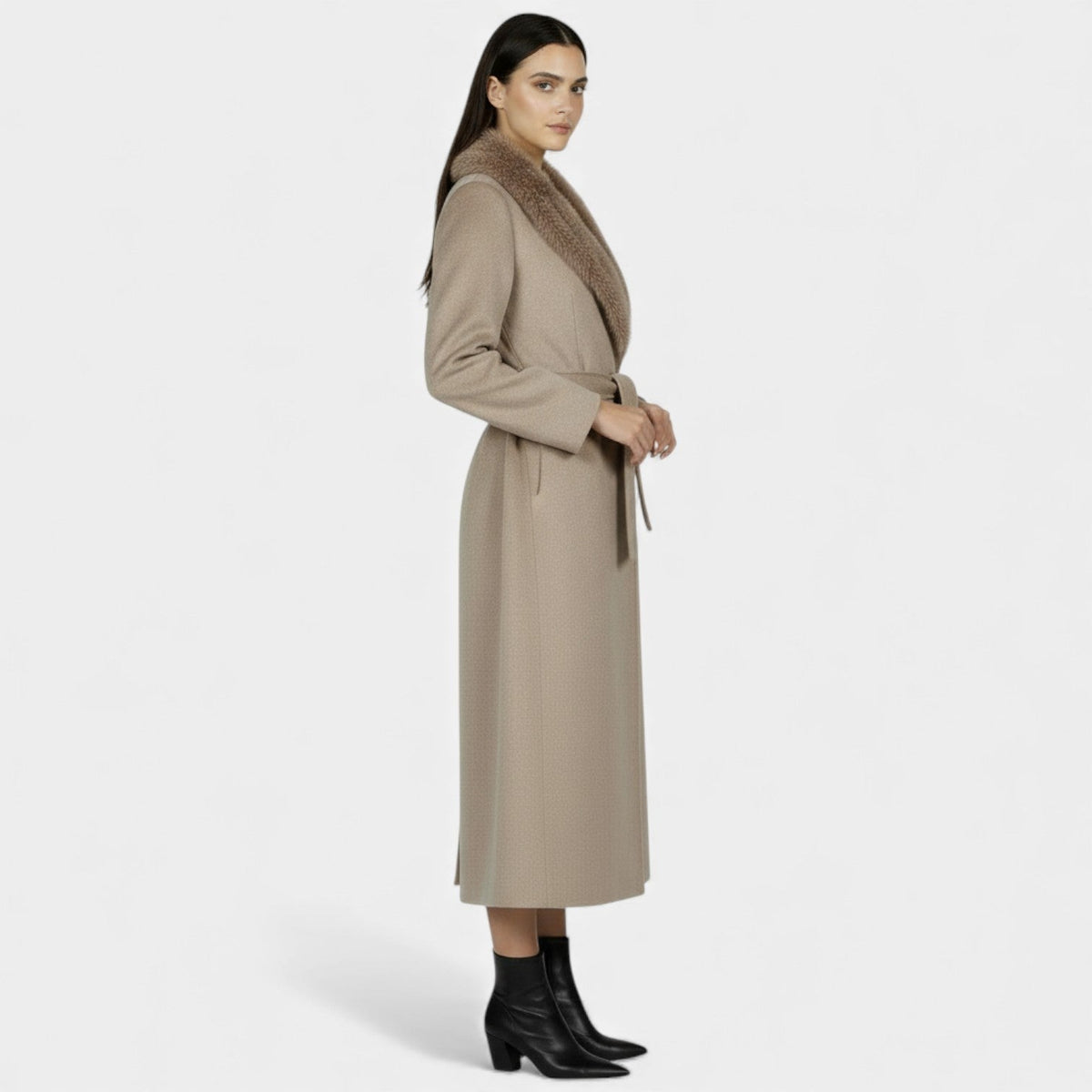 Doris - Women's Wrap Coat with Tie Belt - photo 7
