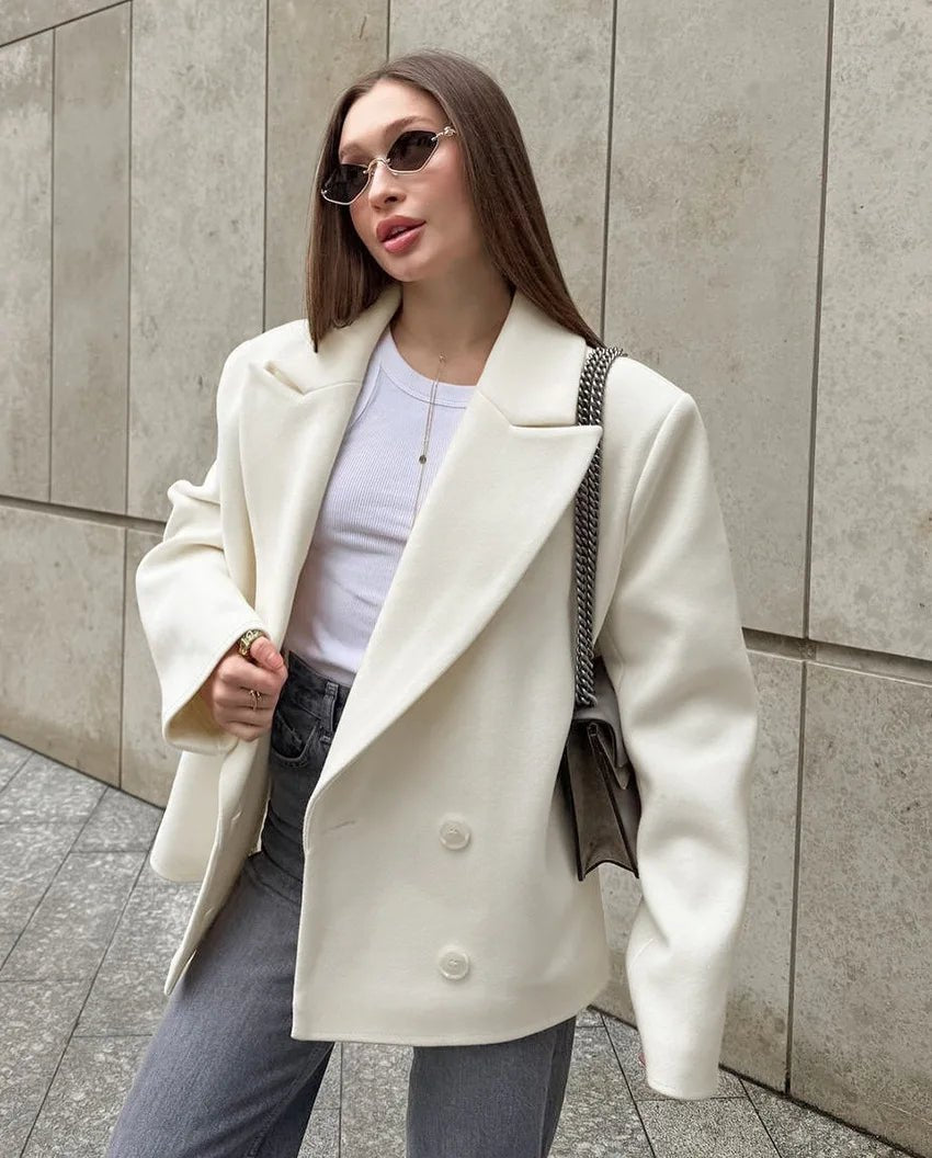 Eden - Women's Relaxed Coat with Ruching - photo 6