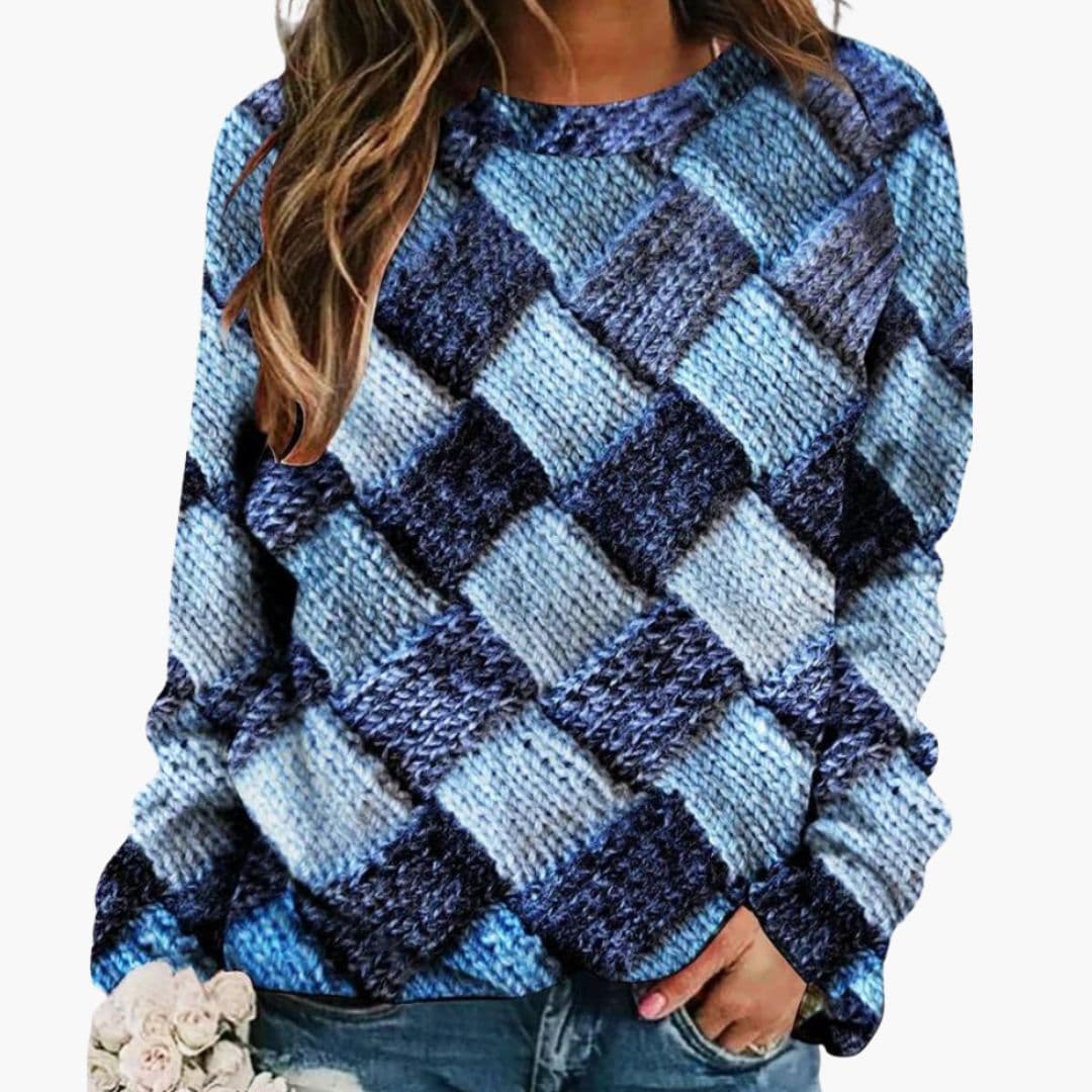 Edith - Women's Relaxed Jumper in Knit with Long Sleeves - photo 1