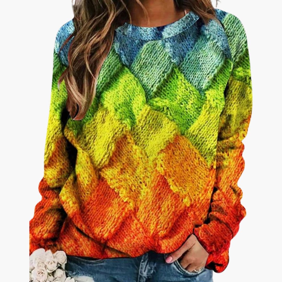 Edith - Women's Relaxed Jumper in Knit with Long Sleeves - photo 2