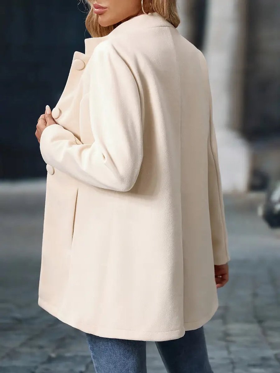 Edith - Women's Stand-collar Button-front Longline Blazer Coat - photo 10