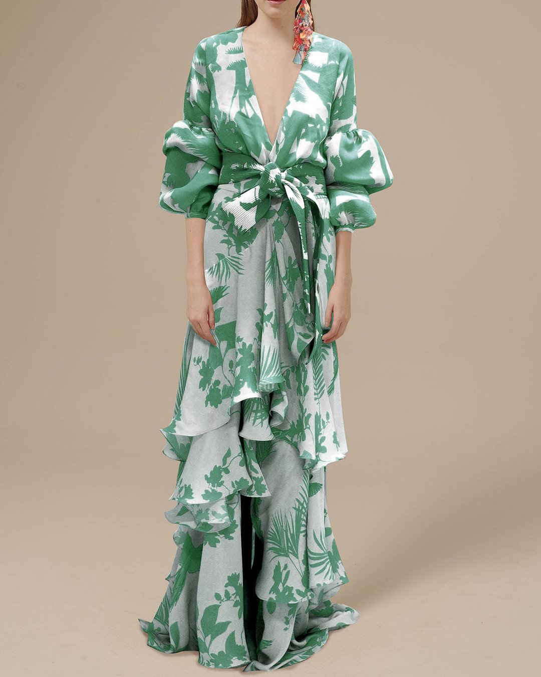 Elodie - Women's Flowing Maxi Dress with Tie Belt - photo 3