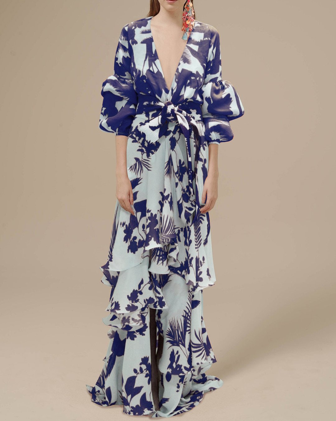 Elodie - Women's Flowing Maxi Dress with Tie Belt - photo 4