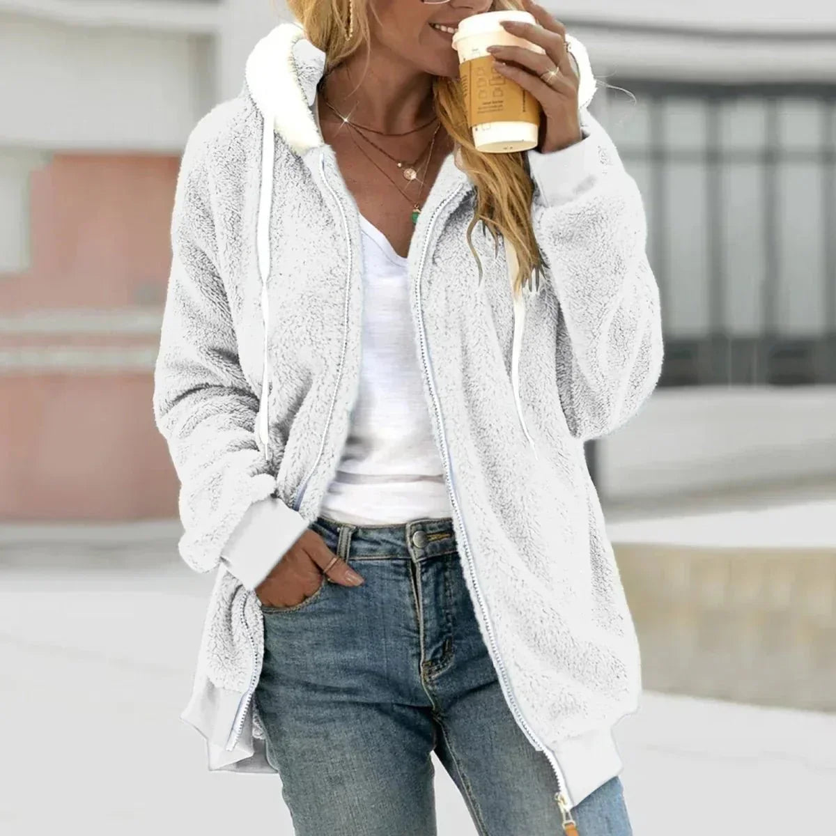Elspeth - Women's Zip Fleece Jacket with Hood - photo 7
