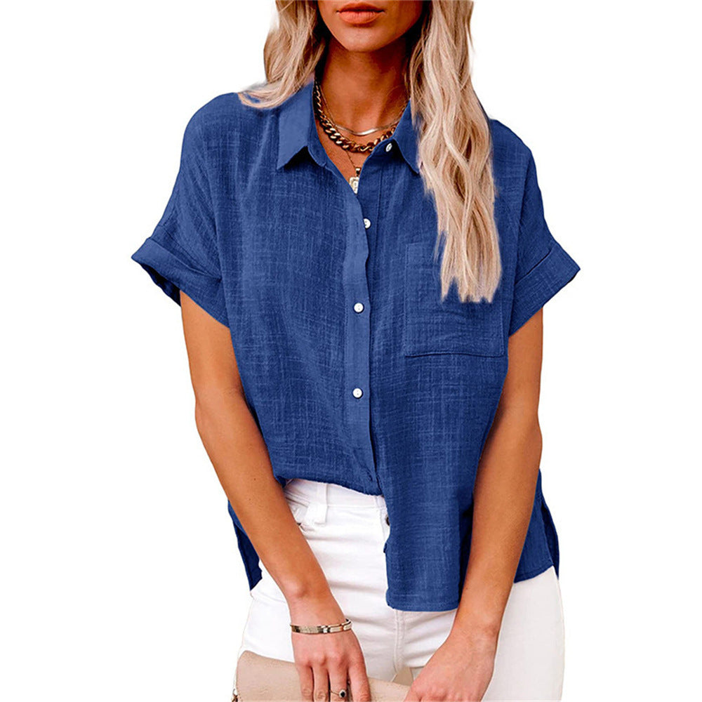 Elva - Women's Relaxed Blouse with Button Front - photo 3