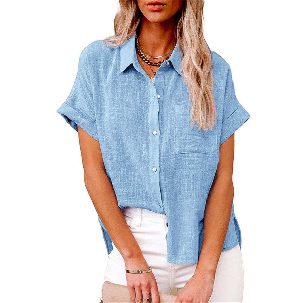 Elva - Women's Relaxed Blouse with Button Front - photo 4