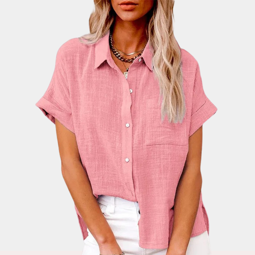 Elva - Women's Relaxed Blouse with Button Front - photo 5