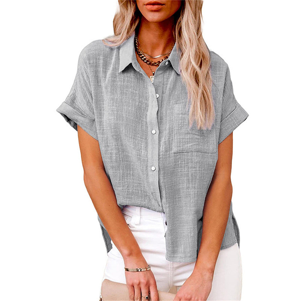 Elva - Women's Relaxed Blouse with Button Front - photo 6