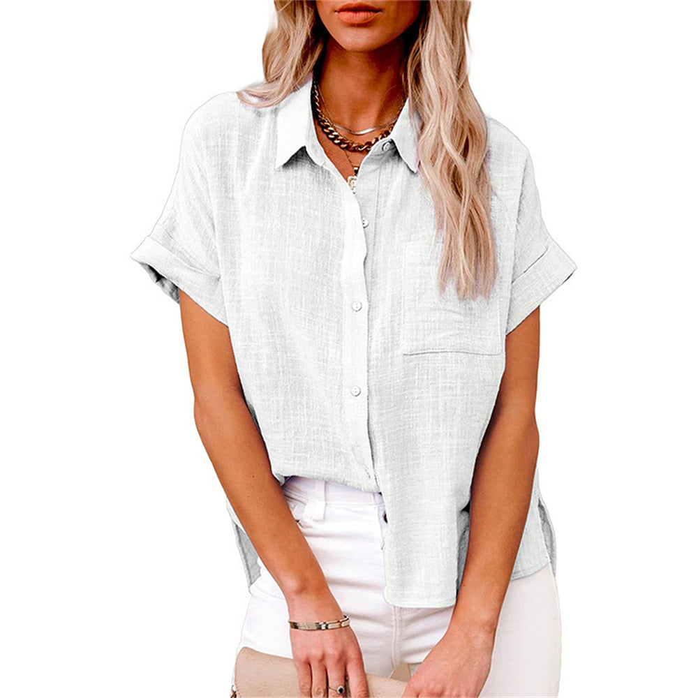 Elva - Women's Relaxed Blouse with Button Front - photo 7