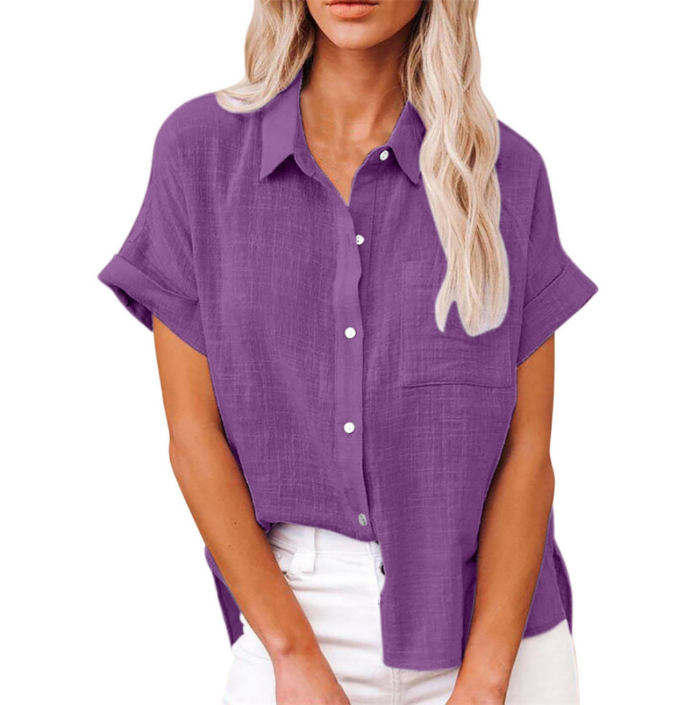Elva - Women's Relaxed Blouse with Button Front - photo 8