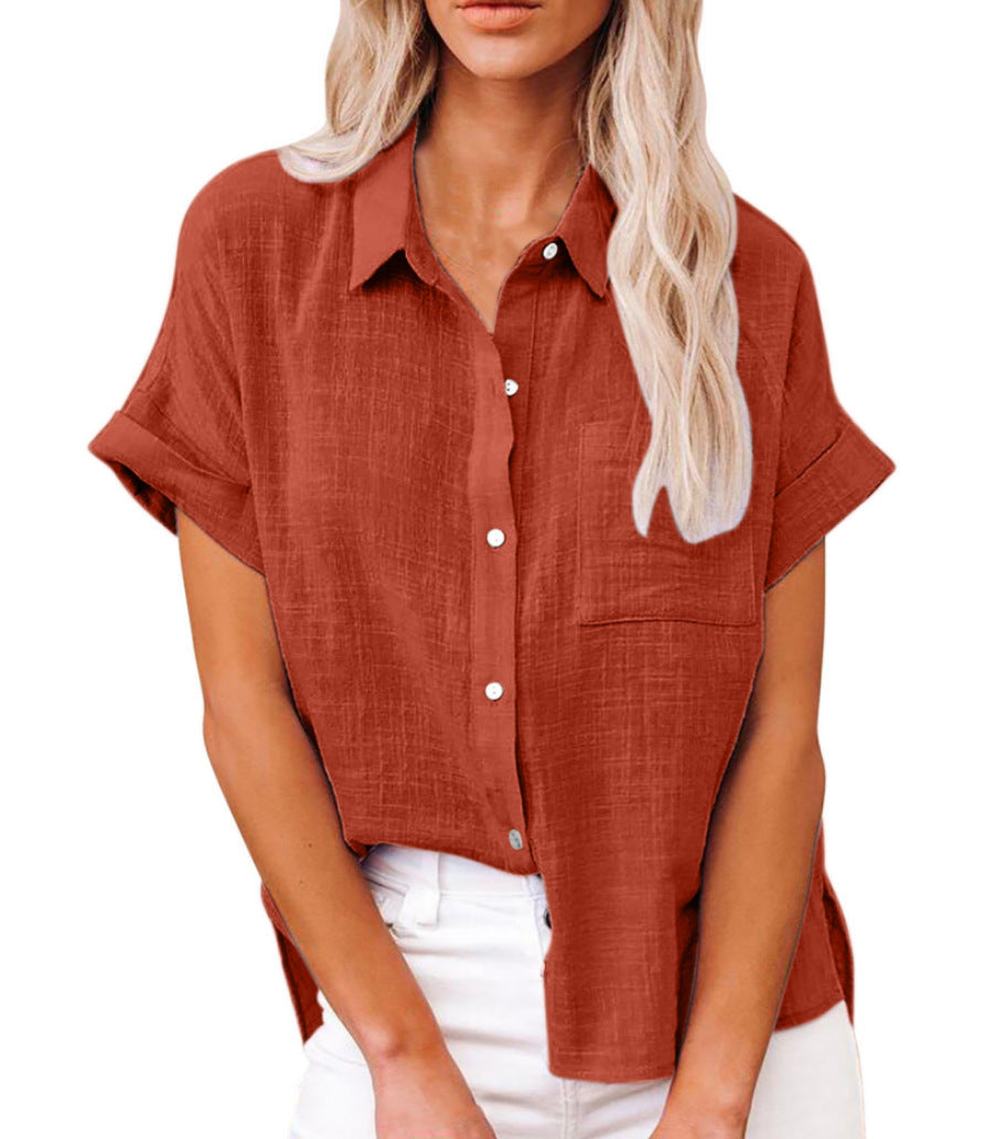 Elva - Women's Relaxed Blouse with Button Front - photo 9