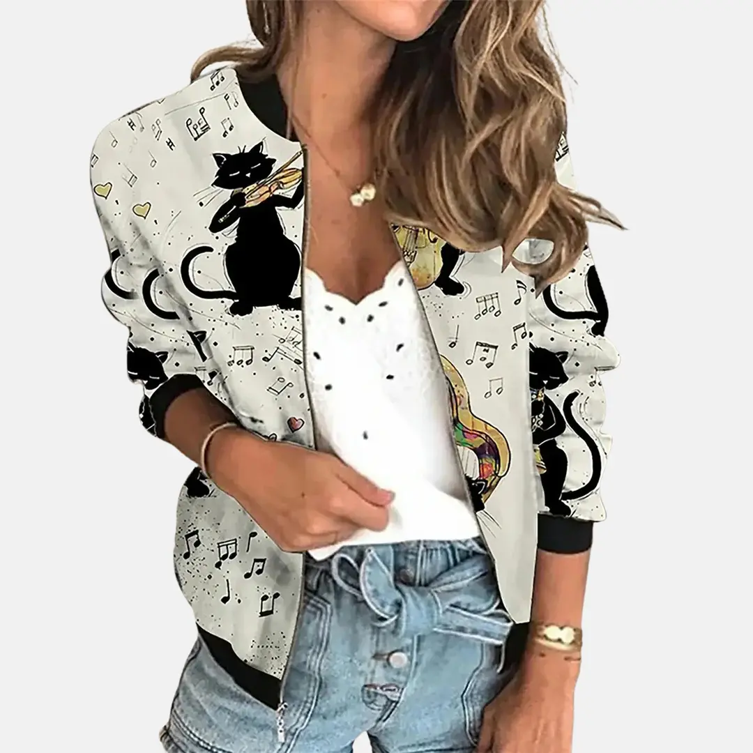 Emery - Women's Bomber Jacket with Zip Front - photo 3