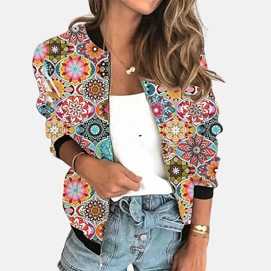 Emery - Women's Bomber Jacket with Zip Front - photo 7