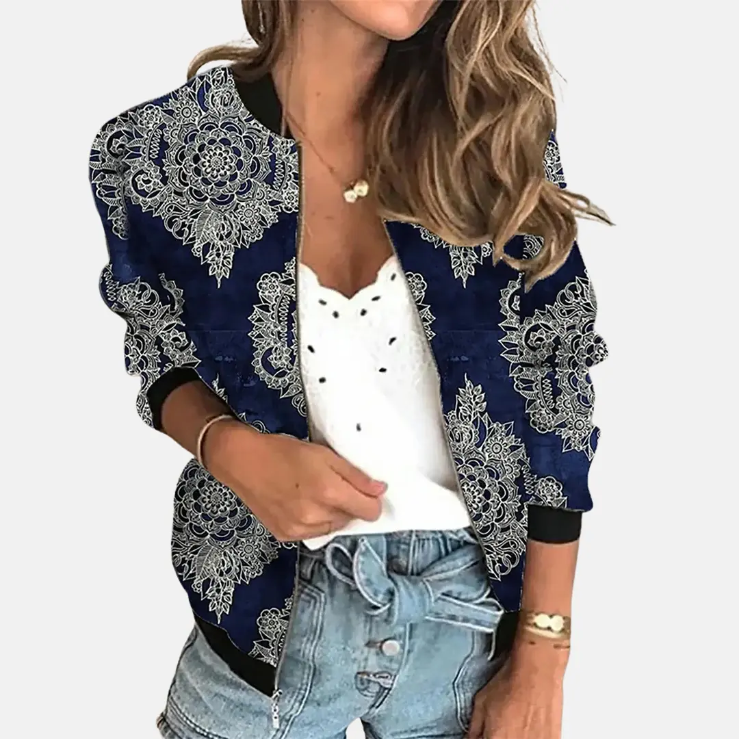 Emery - Women's Bomber Jacket with Zip Front - photo 8