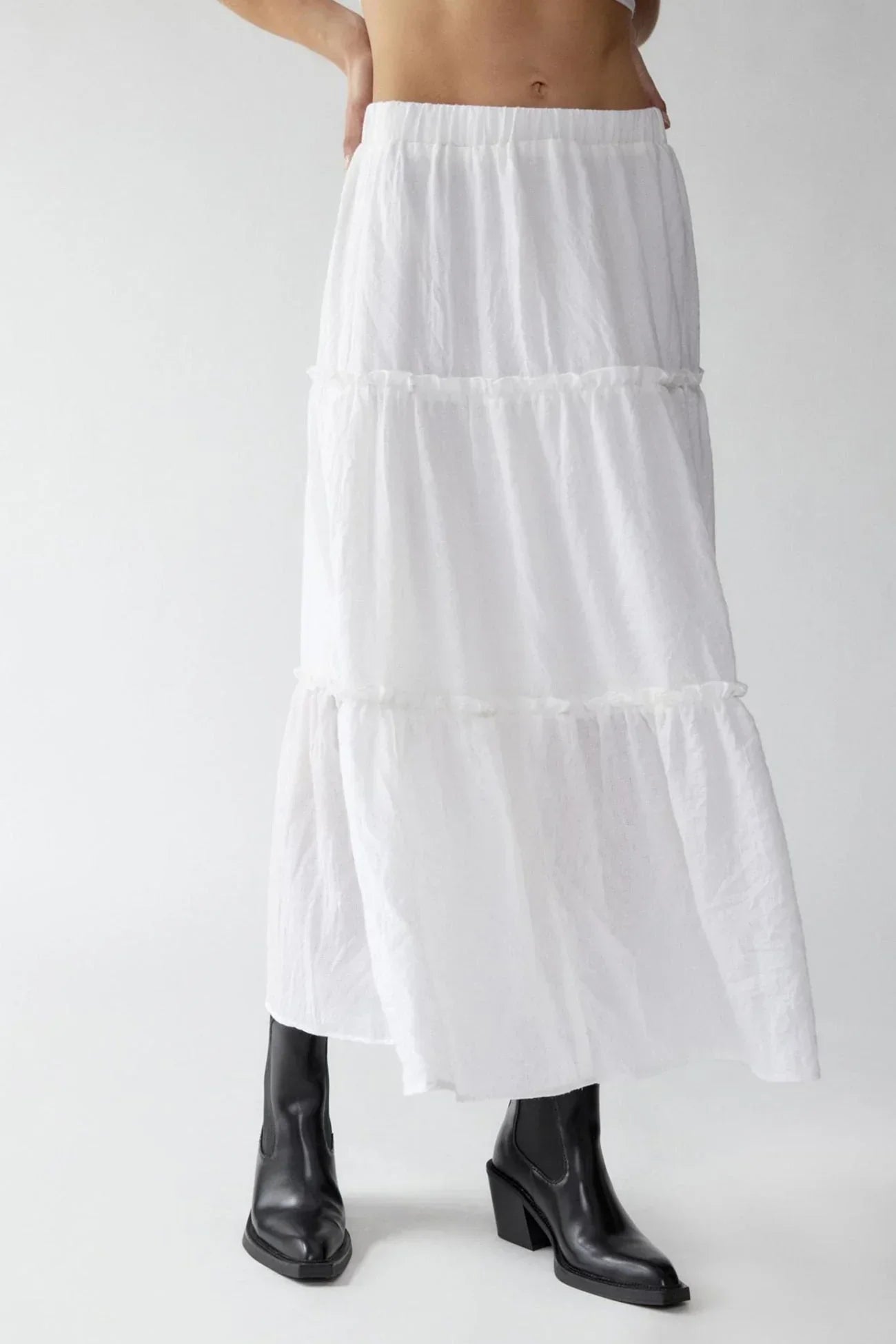 Eugenie - Women's Tiered Boho Maxi Skirt with Elastic Waist - photo 10