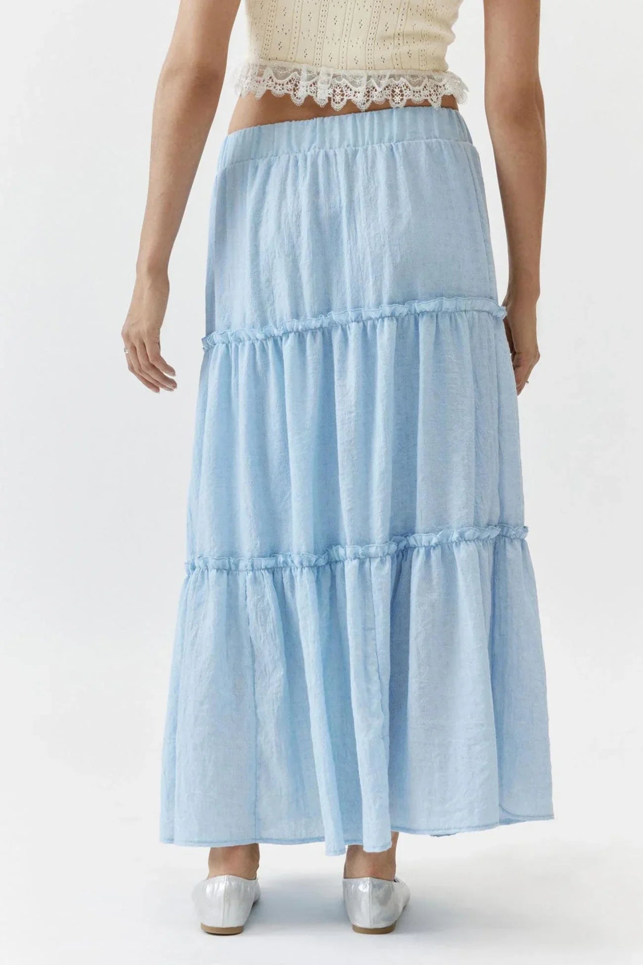 Eugenie - Women's Tiered Boho Maxi Skirt with Elastic Waist - photo 5