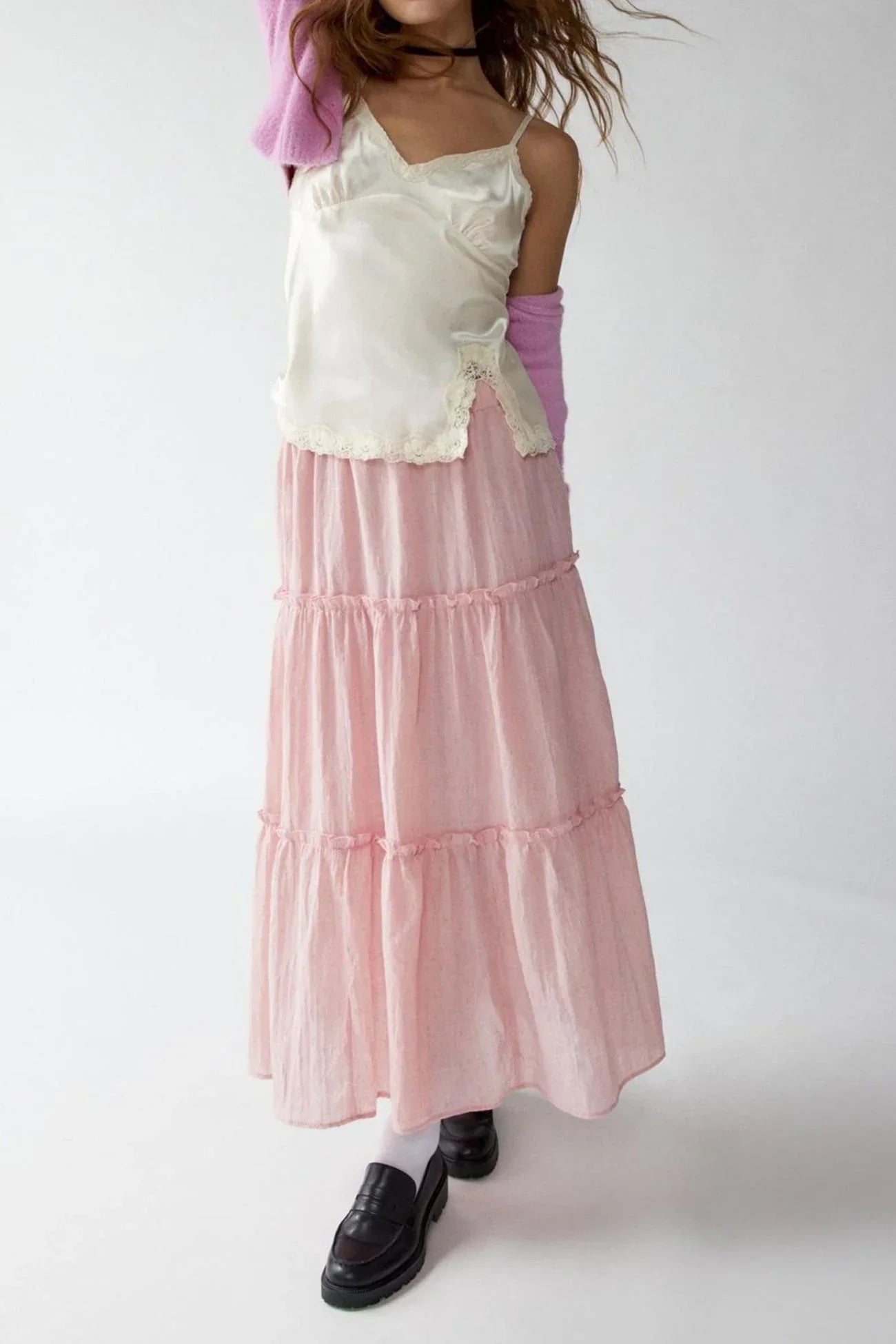 Eugenie - Women's Tiered Boho Maxi Skirt with Elastic Waist - photo 8