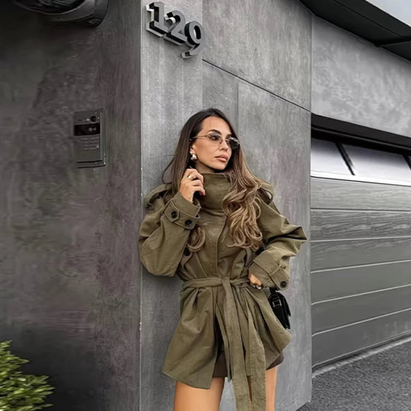 Faelan - Women's Trench Coat with Tie Belt - photo 2