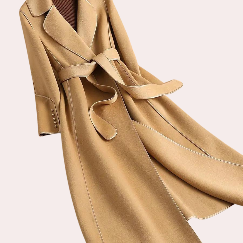Fallon - Women's Oversized Coat with a Tie Belt - photo 3