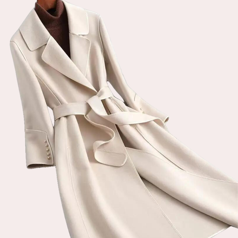 Fallon - Women's Oversized Coat with a Tie Belt - photo 4