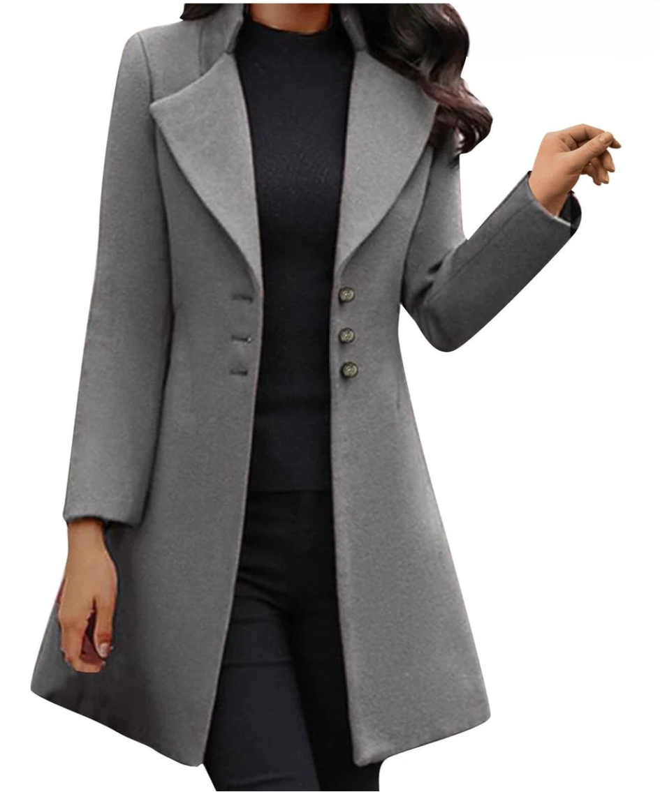 Audrina - Women's Italian Coat with Long Sleeves