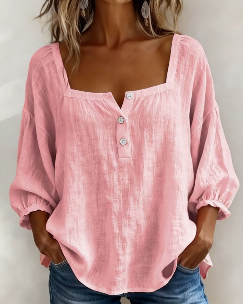Felicity - Women's Ruffle Sleeve Square Neck Top - photo 1