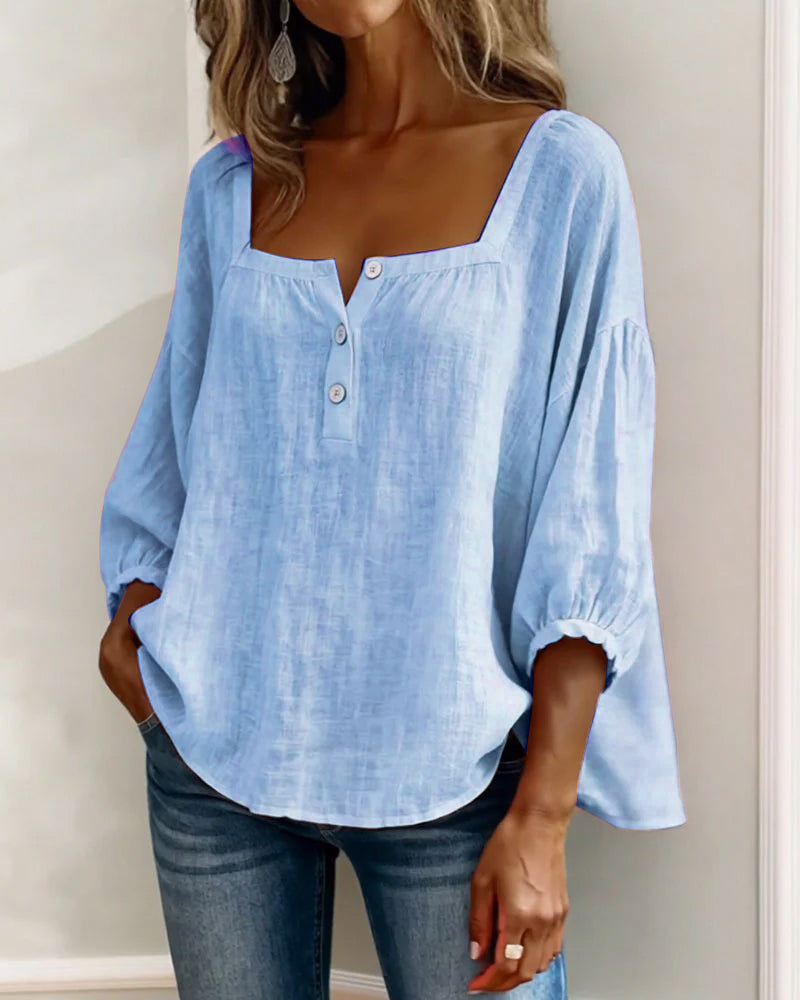Felicity - Women's Ruffle Sleeve Square Neck Top - photo 10