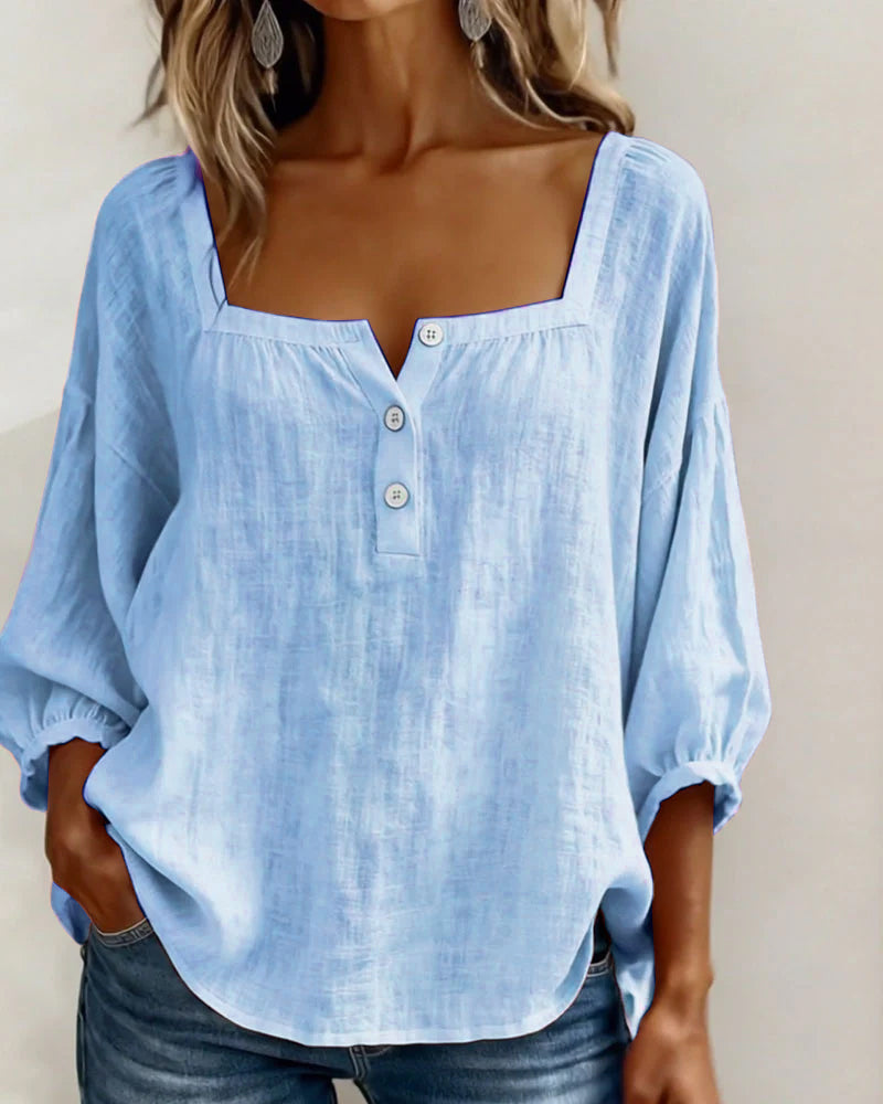 Felicity - Women's Ruffle Sleeve Square Neck Top - photo 11