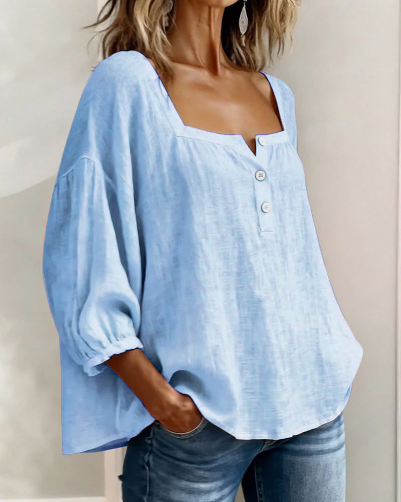 Felicity - Women's Ruffle Sleeve Square Neck Top - photo 12