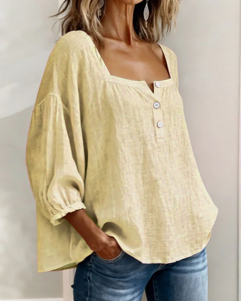 Felicity - Women's Ruffle Sleeve Square Neck Top - photo 16