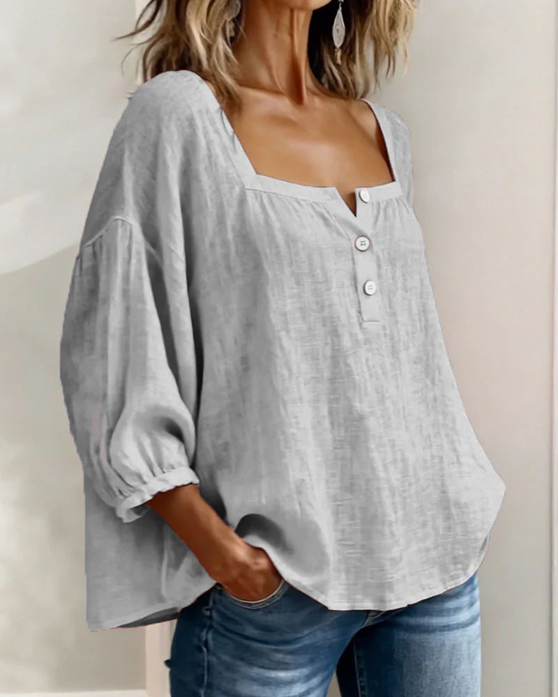 Felicity - Women's Ruffle Sleeve Square Neck Top - photo 18
