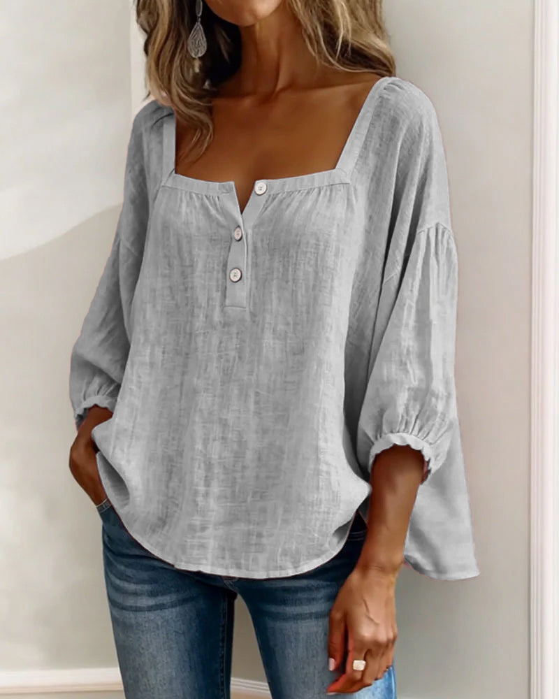 Felicity - Women's Ruffle Sleeve Square Neck Top - photo 19