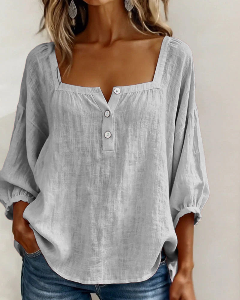 Felicity - Women's Ruffle Sleeve Square Neck Top - photo 20