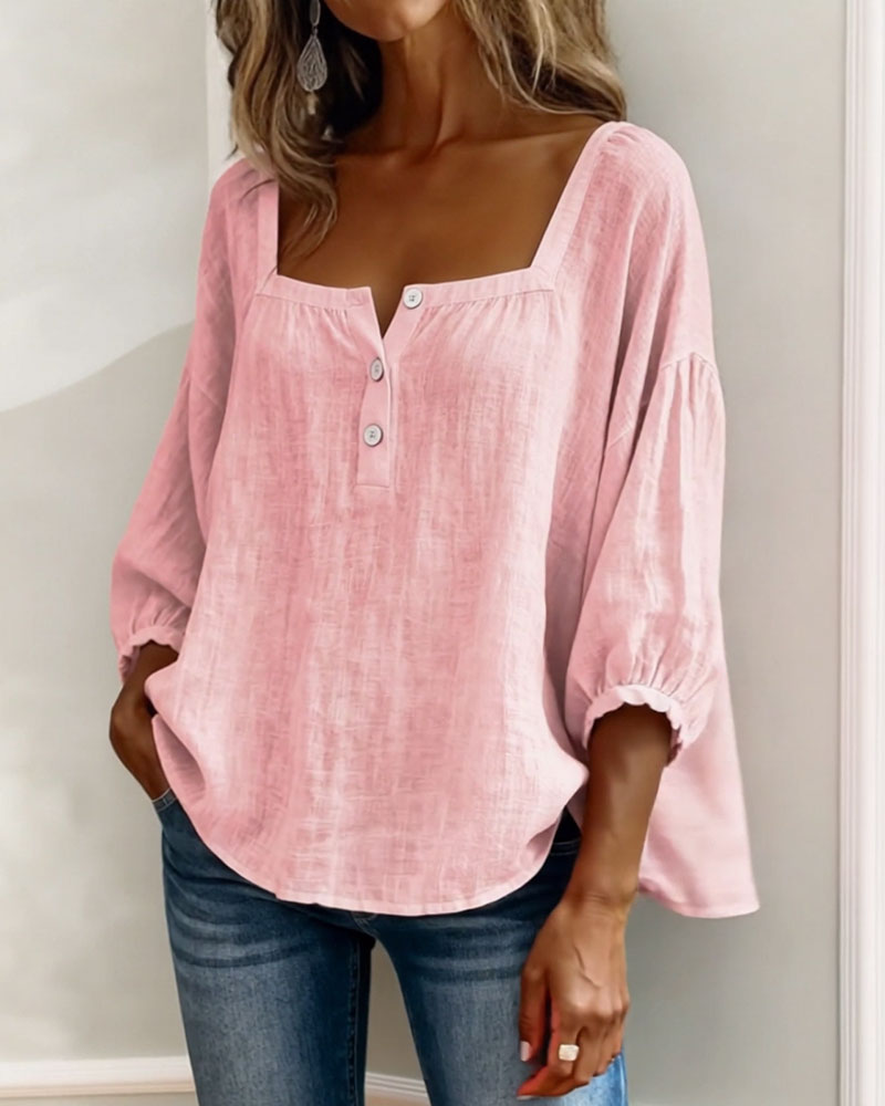 Felicity - Women's Ruffle Sleeve Square Neck Top - photo 4