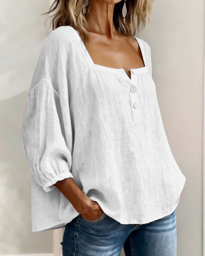 Felicity - Women's Ruffle Sleeve Square Neck Top - photo 8