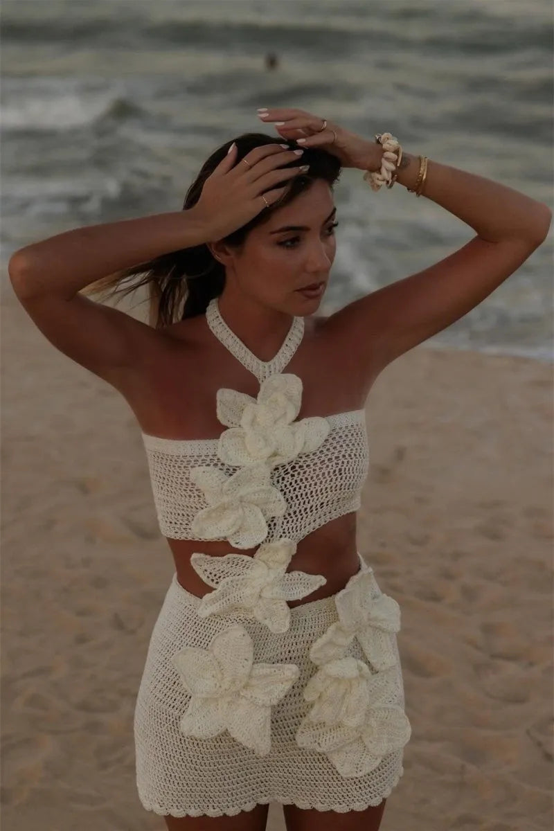 Flora - Women's Knitted Mini Dress - photo 2