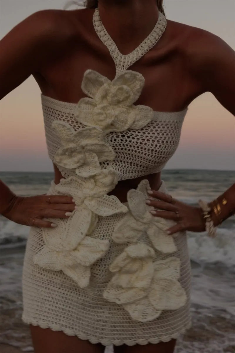 Flora - Women's Knitted Mini Dress - photo 3