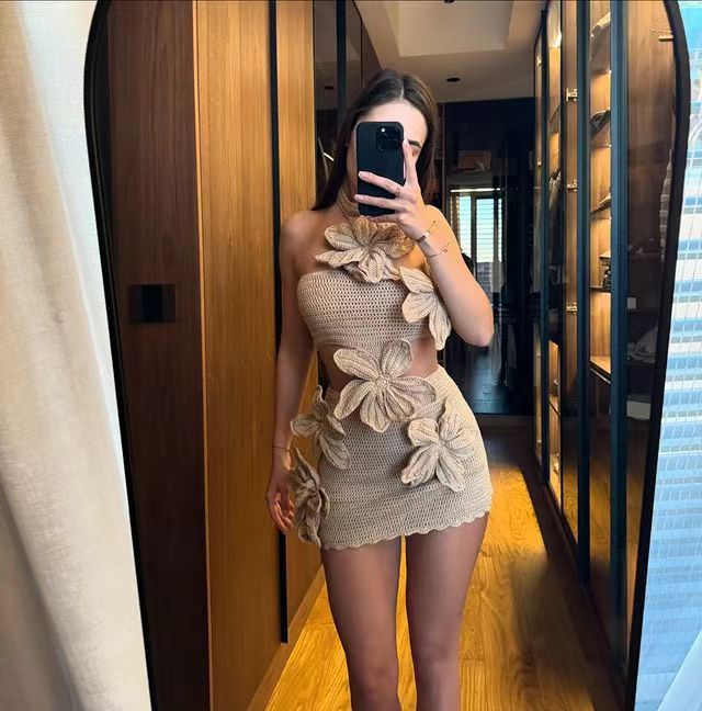 Flora - Women's Knitted Mini Dress - photo 9