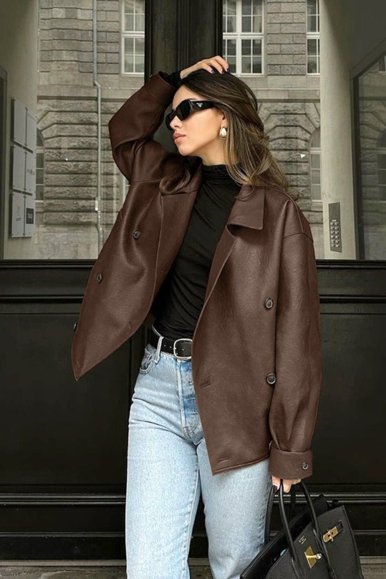 Flora - Women's Relaxed Coat with Button Front - photo 3