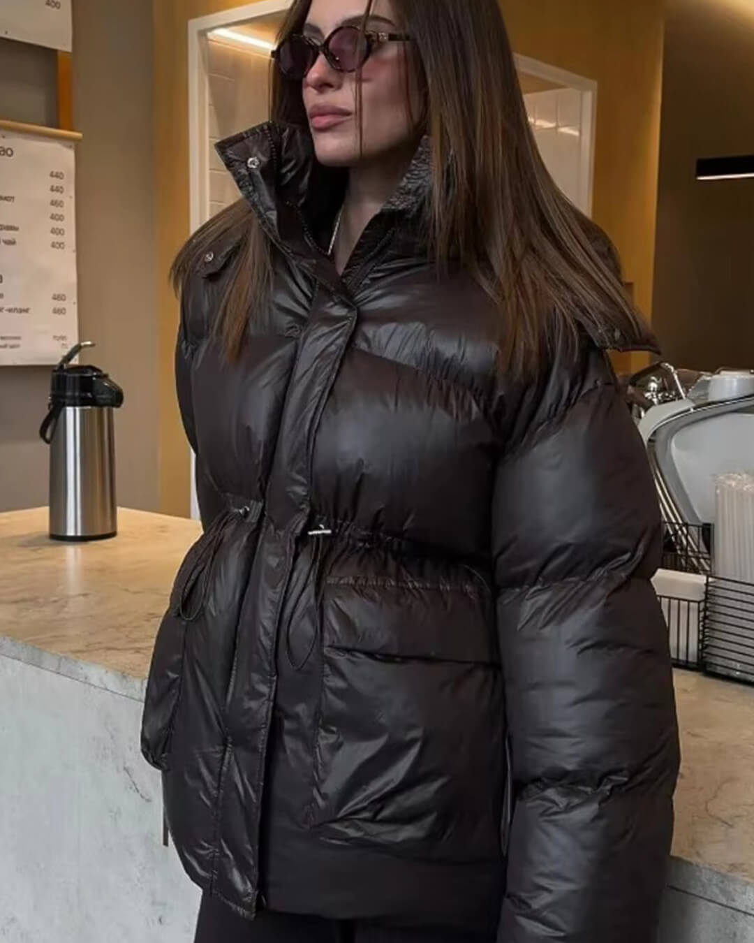 Florabel - Women's Longline Puffer Jacket with Hood - photo 2
