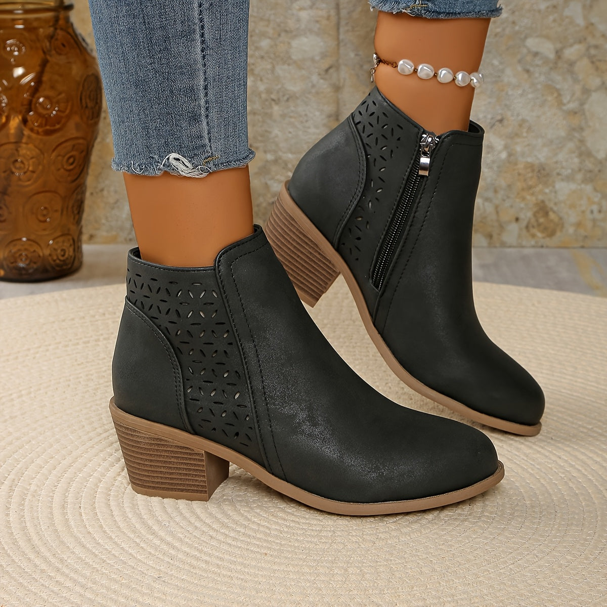 Francis - Women's Ankle Boots with Zip Front - photo 5