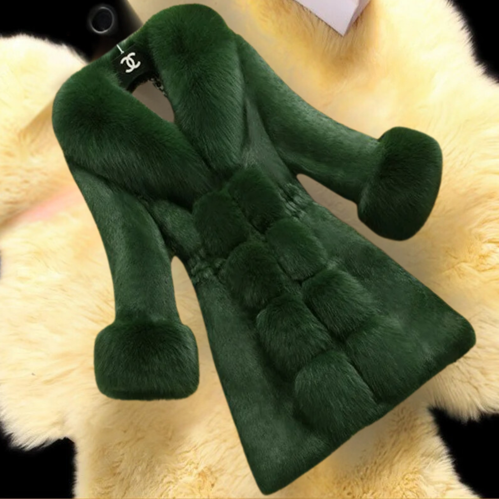Frankie - Women's Coat in Faux Fur with Pom Detail - photo 5