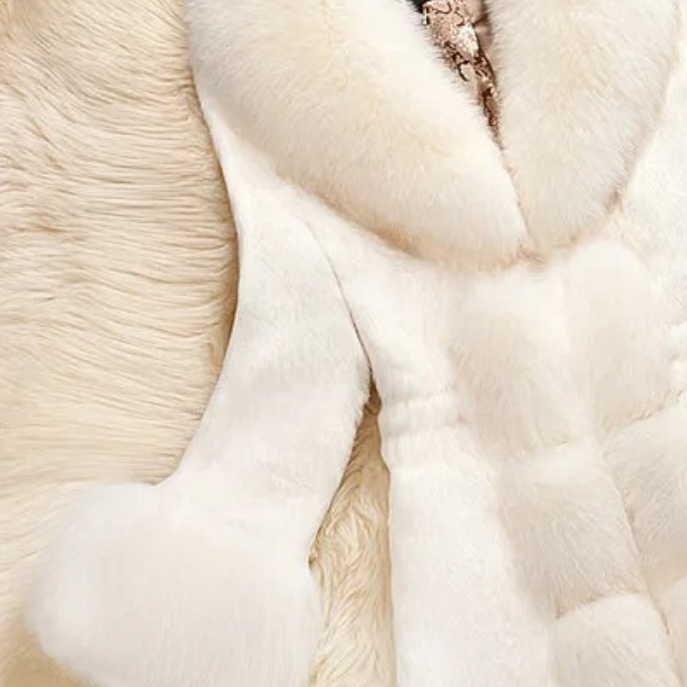 Frankie - Women's Coat in Faux Fur with Pom Detail - photo 7