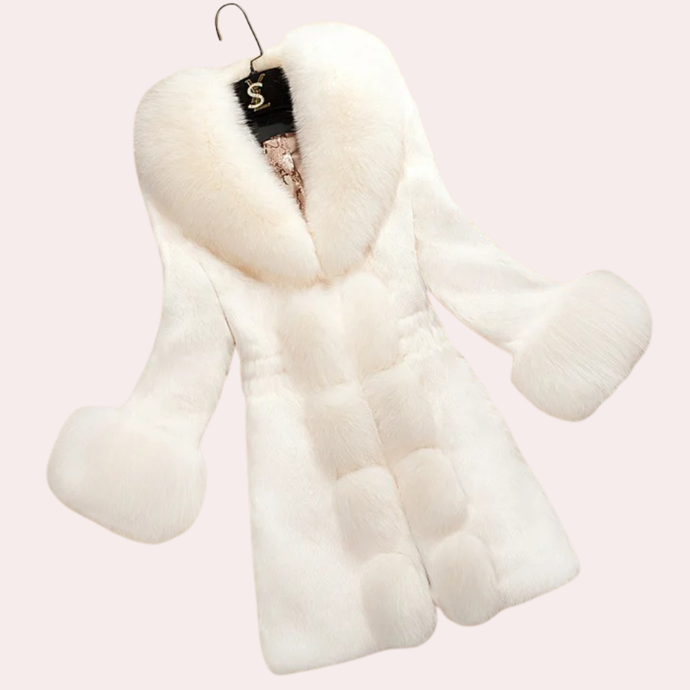 Frankie - Women's Coat in Faux Fur with Pom Detail - photo 8